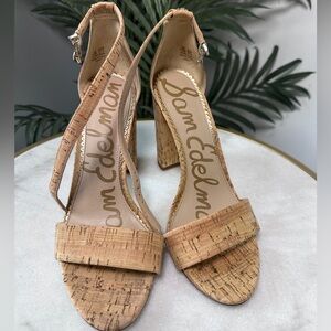 Sam Edelman Women’s Yaro Cork Block High Heel Sandals size 7 1/2